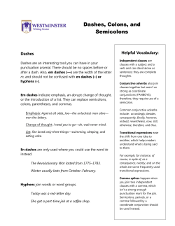 Dashes, Colons, and Semicolons