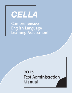 CELLA Test Administration Manual - Florida Department Of Education