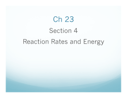 Section 4 Reaction Rates and Energy