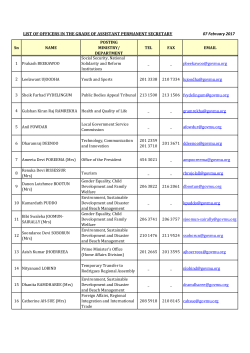 List of Officers in the grade of Assistant Permanent Secretary