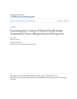 Examining the Content of Mental Health Intake Assessments From a