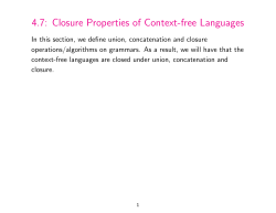 4.7: Closure Properties of Context-free Languages