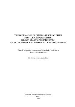 TransformaTion of CenTral european CiTies in HisToriCal