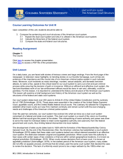 Course Learning Outcomes for Unit III Reading Assignment Unit