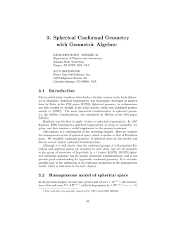 3. Spherical Conformal Geometry with Geometric Algebra&dagger;