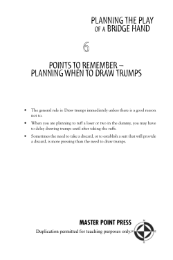 POINTS TO REMEMBER – Planning wHen to draw truMPs