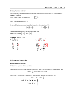 ? 6.1 Ratio and Proportion