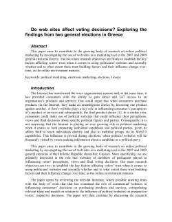 Do web sites affect voting decisions? Exploring the findings from two