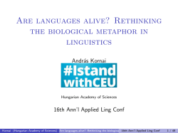 Are languages alive? Rethinking the biological metaphor in linguistics
