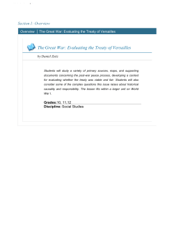 The Great War: Evaluating the Treaty of Versailles