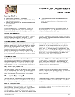 Chapter 2: CNA Documentation