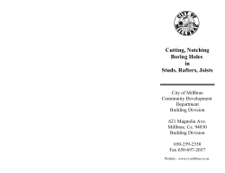 Cutting, Notching Boring Holes in Studs, Rafters