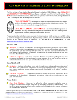 adr services in the district court of maryland