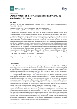Development of a New, High Sensitivity 2000 kg Mechanical Balance