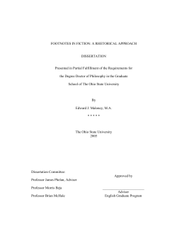 Footnotes in Fiction: A Rhetorical Approach