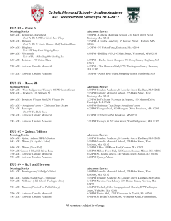 Catholic Memorial School &ndash; Ursuline Academy Bus Transportation