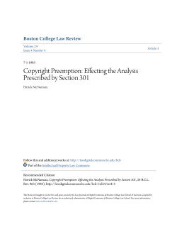Copyright Preemption: Effecting the Analysis Prescribed by Section