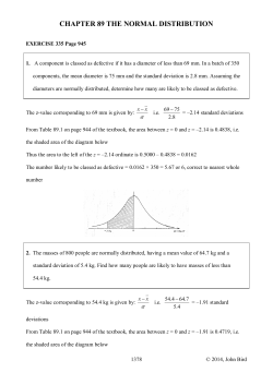 CHAPTER 89 THE NORMAL DISTRIBUTION