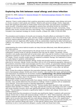 Exploring the link between nasal allergy and sinus infection