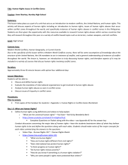 Human Rights Issues in Conflict Zones Teacher