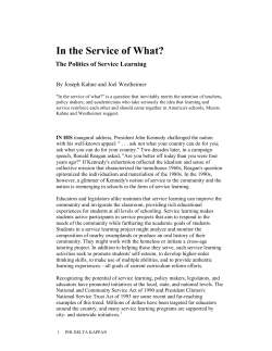 In the Service of What?