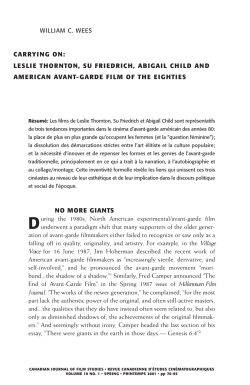 Carrying On: Leslie Thornton, Su Friedrich, Abigail Child and