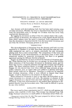 EXPERIMENTS IN CHROMIUM ELECTRODEPOSITION