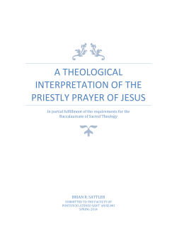 A Theological Interpretation of the Priestly Prayer of Jesus