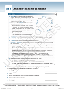 Asking statistical questions