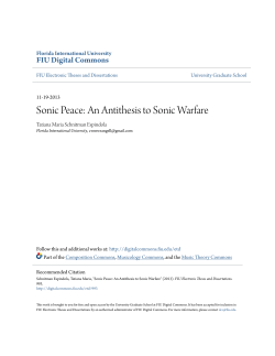 Sonic Peace: An Antithesis to Sonic Warfare