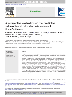 A prospective evaluation of the predictive value of faecal calprotectin