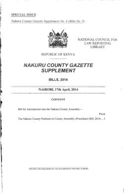 Nakuru County Petitions to County Assembly