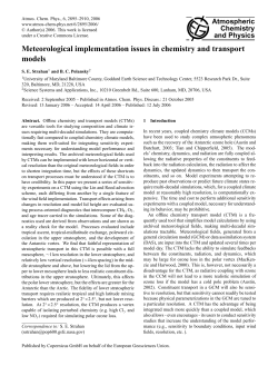 Meteorological implementation issues in chemistry and transport