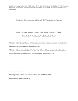 Narcissism, extraversion and adolescents` self