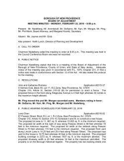 BOROUGH OF NEW PROVIDENCE