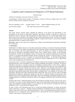 Cognitive and Constructivist Perspective of IT Based Education