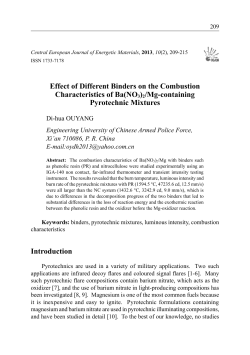 Effect of Different Binders on the Combustion Characteristics of Ba