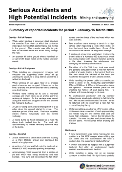 Serious accidents and high potential incidents