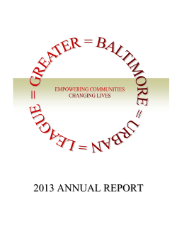 2013 annual report - Greater Baltimore Urban League