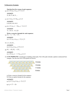 Find the first five terms of each sequence. 10. ANSWER: 23, 30, 37