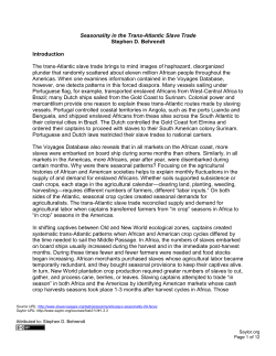 Seasonality in the Trans-Atlantic Slave Trade Stephen D. Behrendt