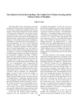 The Ordeal of Zeal-of-the-Land Busy: The Conflict Over Profane
