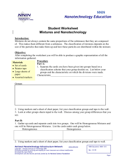 Mixtures-Student Guide - National Nanotechnology Infrastructure