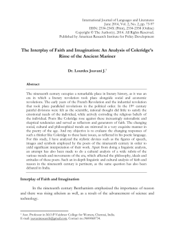 The Interplay of Faith and Imagination: An Analysis of Coleridge`s