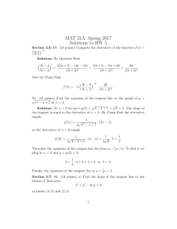 MAT 21A, Spring 2017 Solutions to HW 5