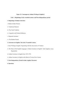 Paper-23. Contemporary Indian Writing in English-I Unit- 1.