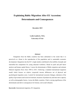 Explaining Baltic Migration After EU Accession: Determinants and