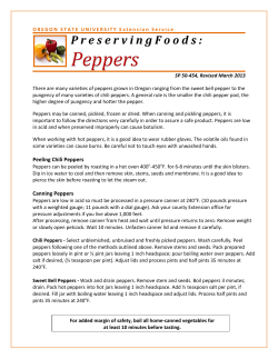 Preserving Peppers - Oregon State University Extension Service