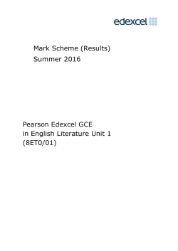 Mark Scheme (Results) Summer 2016 Pearson Edexcel GCE in
