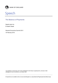 The Balance of Payments